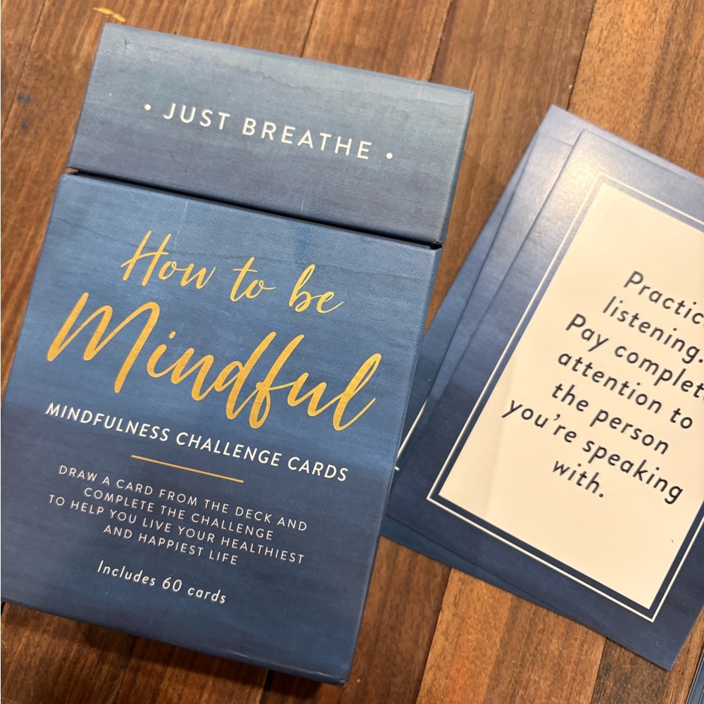 Mindfulness Challenge Cards in Blue and Gold
